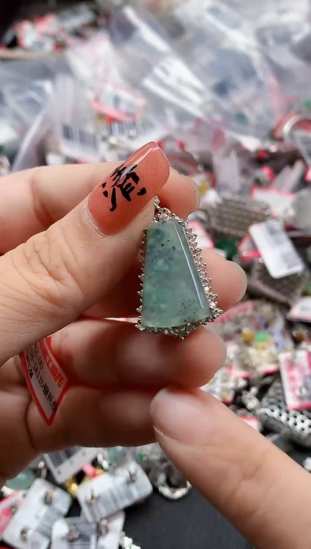 银S925镶嵌戒指翡翠天然A货缅甸翡翠