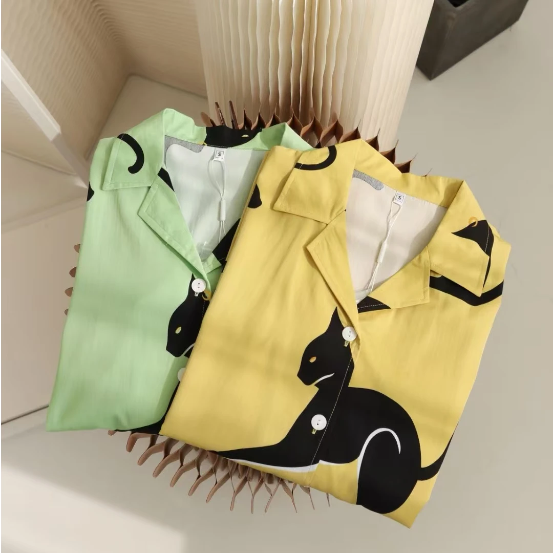 OVH 阿比猫短袖短裤家居套装女士睡衣