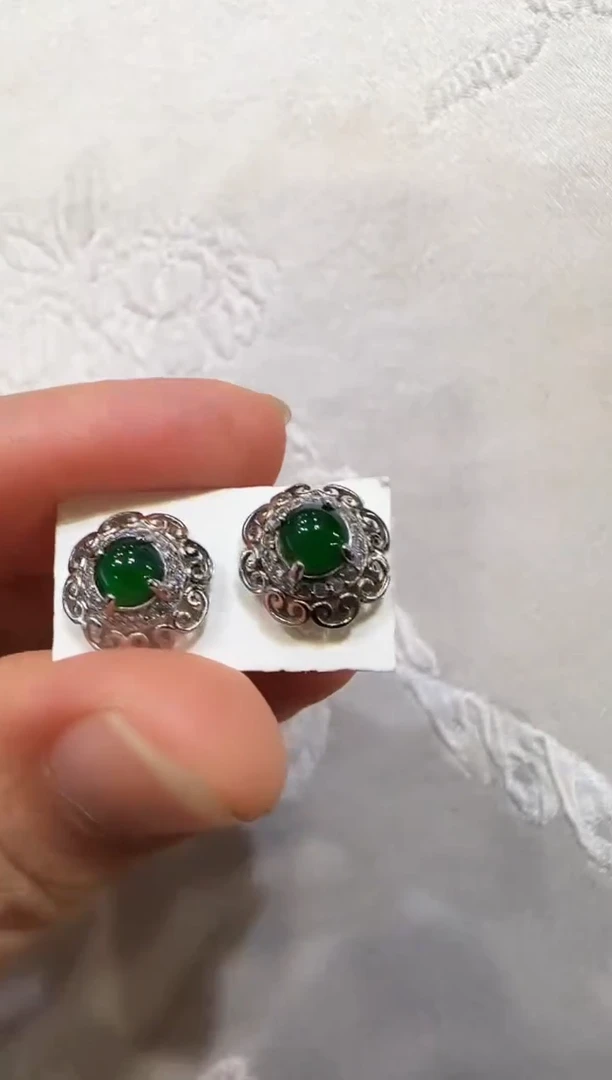 颈饰银S925镶嵌翡翠国风