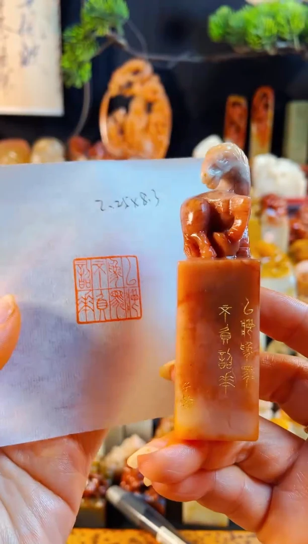 老挝石印石手工篆刻《以梦为马不负韶华》