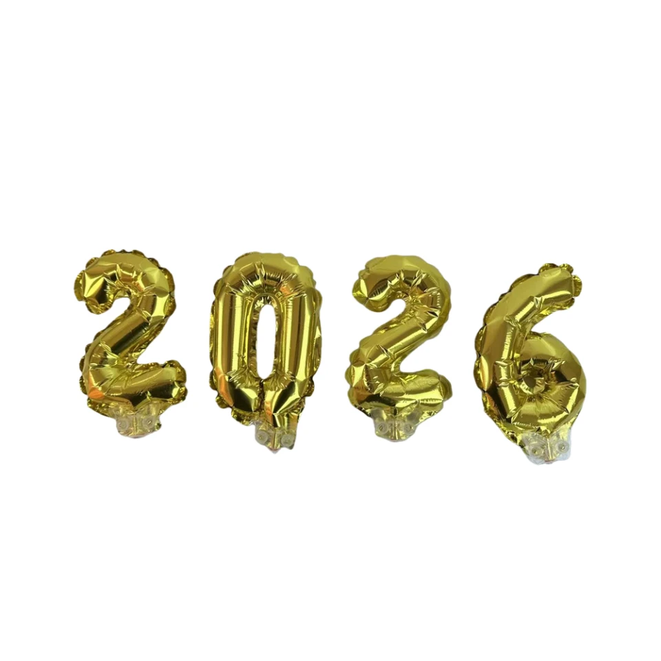 2026数字6寸小号铝膜气球生日周岁布置新年波波球内装数字气球