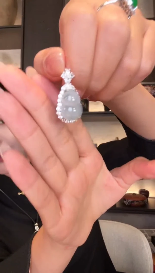 颈饰银S925镶嵌翡翠5