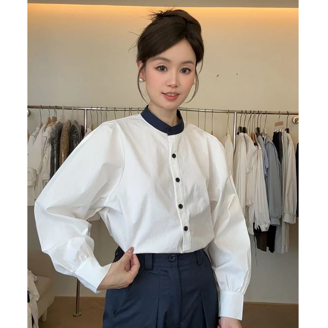 春秋季长袖轻奢冷淡系高级感时髦洋气小个子衬衫女