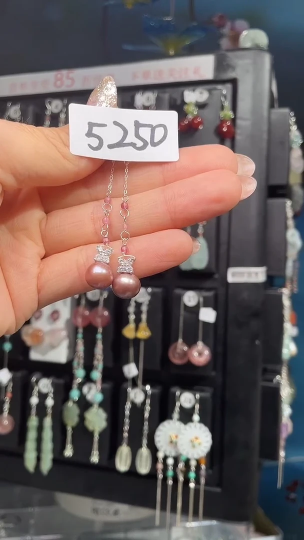 银S925镶嵌耳饰紫晶喜欢拍