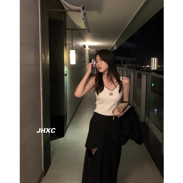 流浪少女 半身裙设计感小众夏季新款中长款高腰显瘦A字裙2429