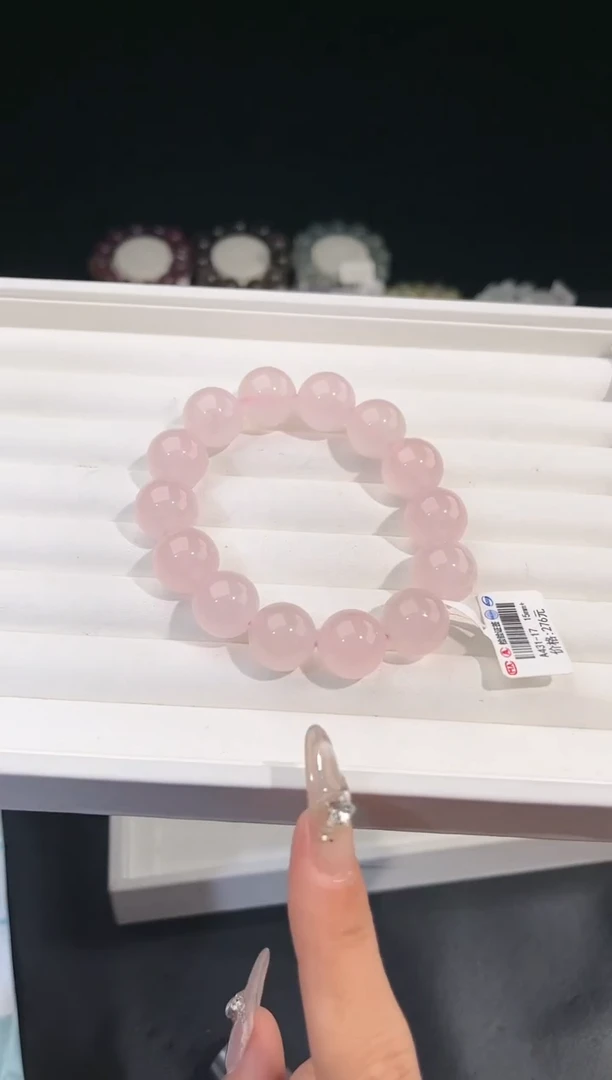 【闪购商品】水晶手链未镶嵌多样性发一莫粉15mm