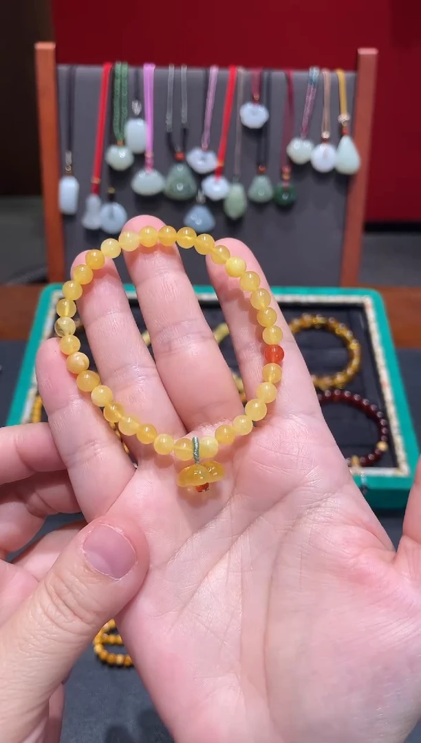 手串蜜蜡未镶嵌桂花