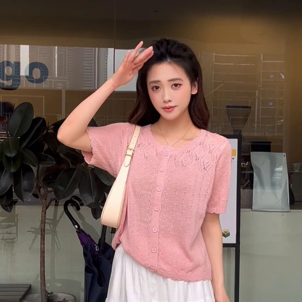 【秋日清梦】2025新款镂空秋季新款气质针织衫上衣女爆款