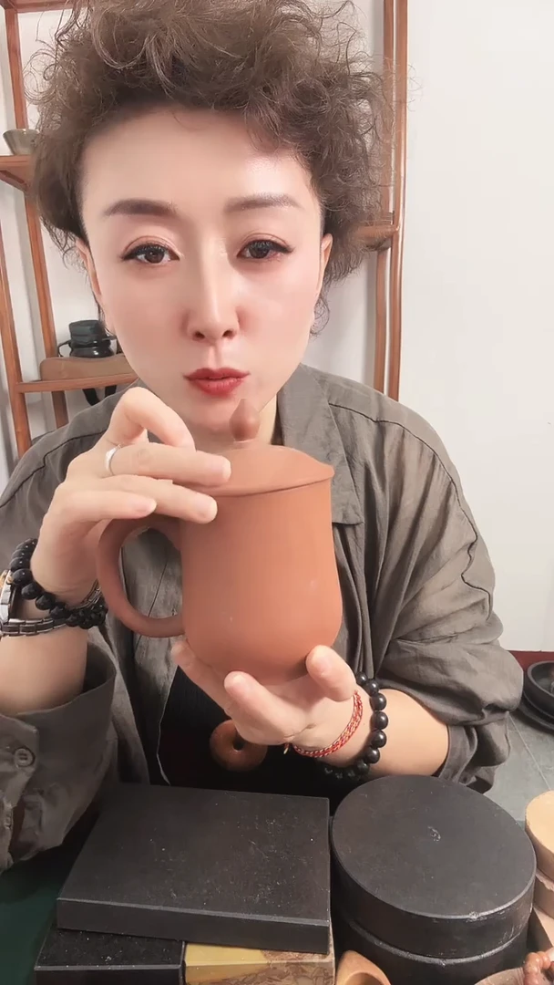 砭石砭石粉五色土办公杯带盖