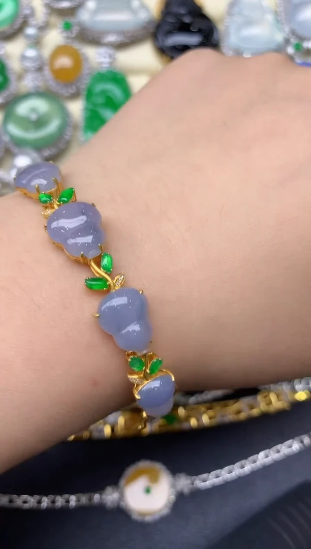 18K金镶嵌手镯翡翠361-翡翠雪姐天天见