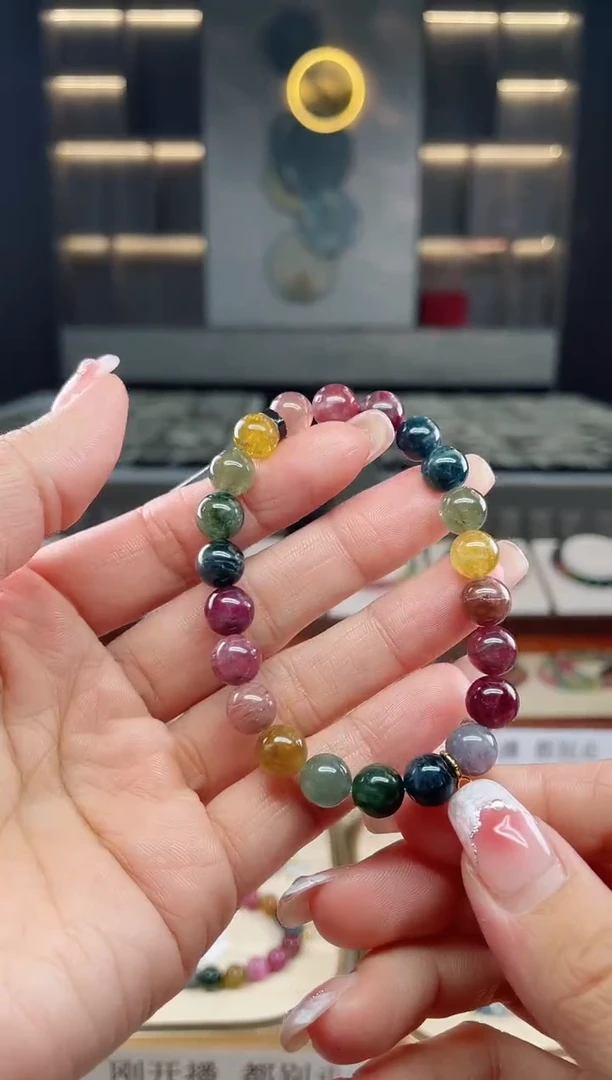 未镶嵌单圈手串8mm+碧玺（多样性发一条）T