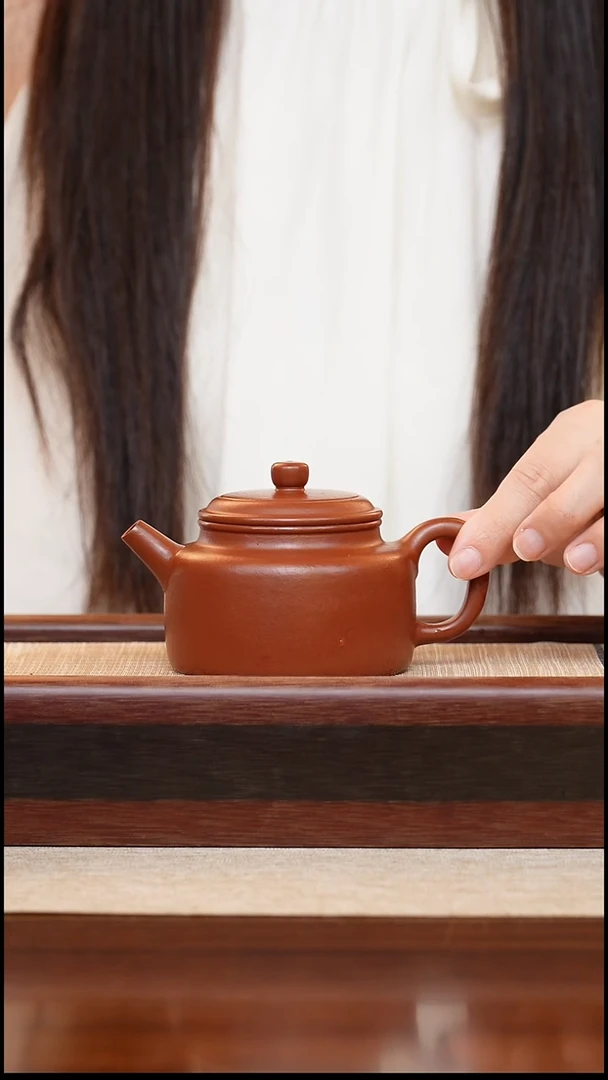 朱泥德钟200cc宜兴手工紫砂壶