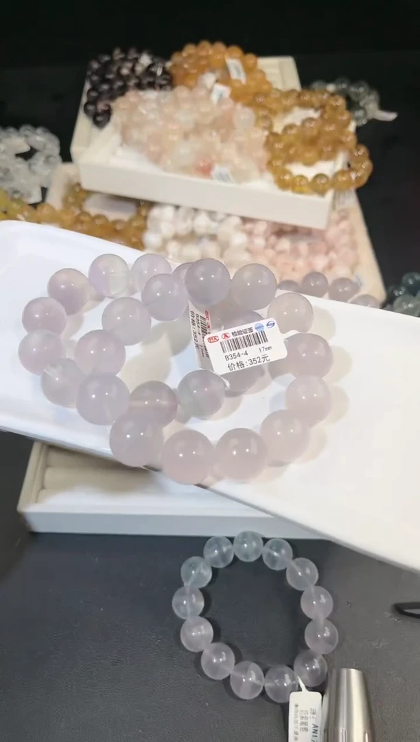 手链未镶嵌萤石多样性发一奶紫17mm