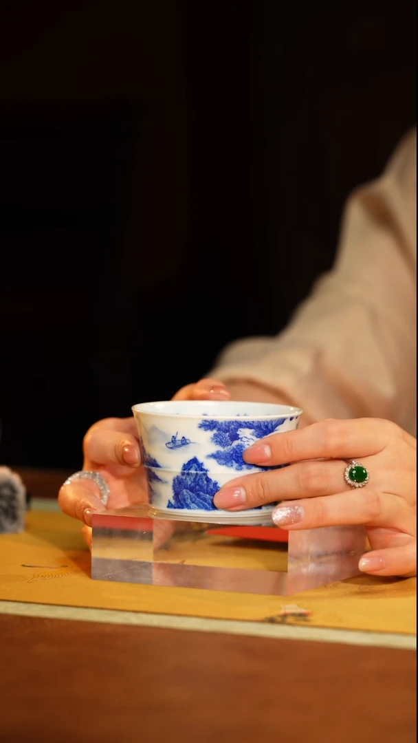 MS墨舍柴窑赤壁竹节杯