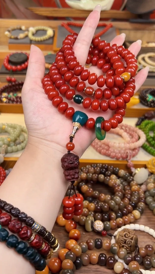 【闪购商品】菩提根/象牙果手串砂砂红貔貅108颗