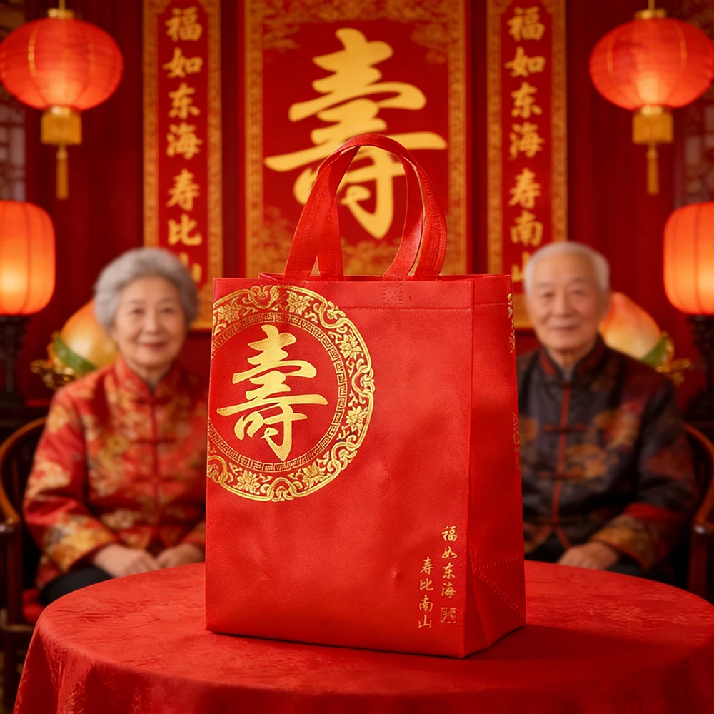 寿宴伴手礼品袋给老人祝寿装回礼的礼袋做寿60岁70岁80岁生日过寿