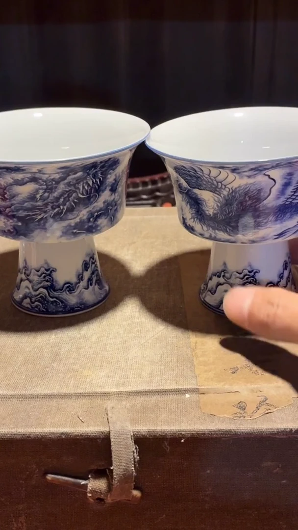 摆件瓷W34景德镇陶瓷摆件一对