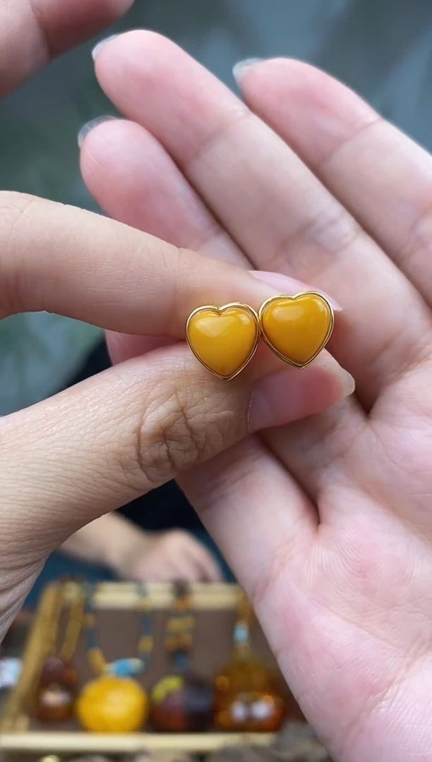 银S925镶嵌琥珀裸石全国 包邮