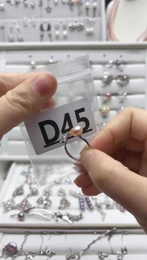 银S925镶嵌珠宝奇石淡水珍珠R**yD45