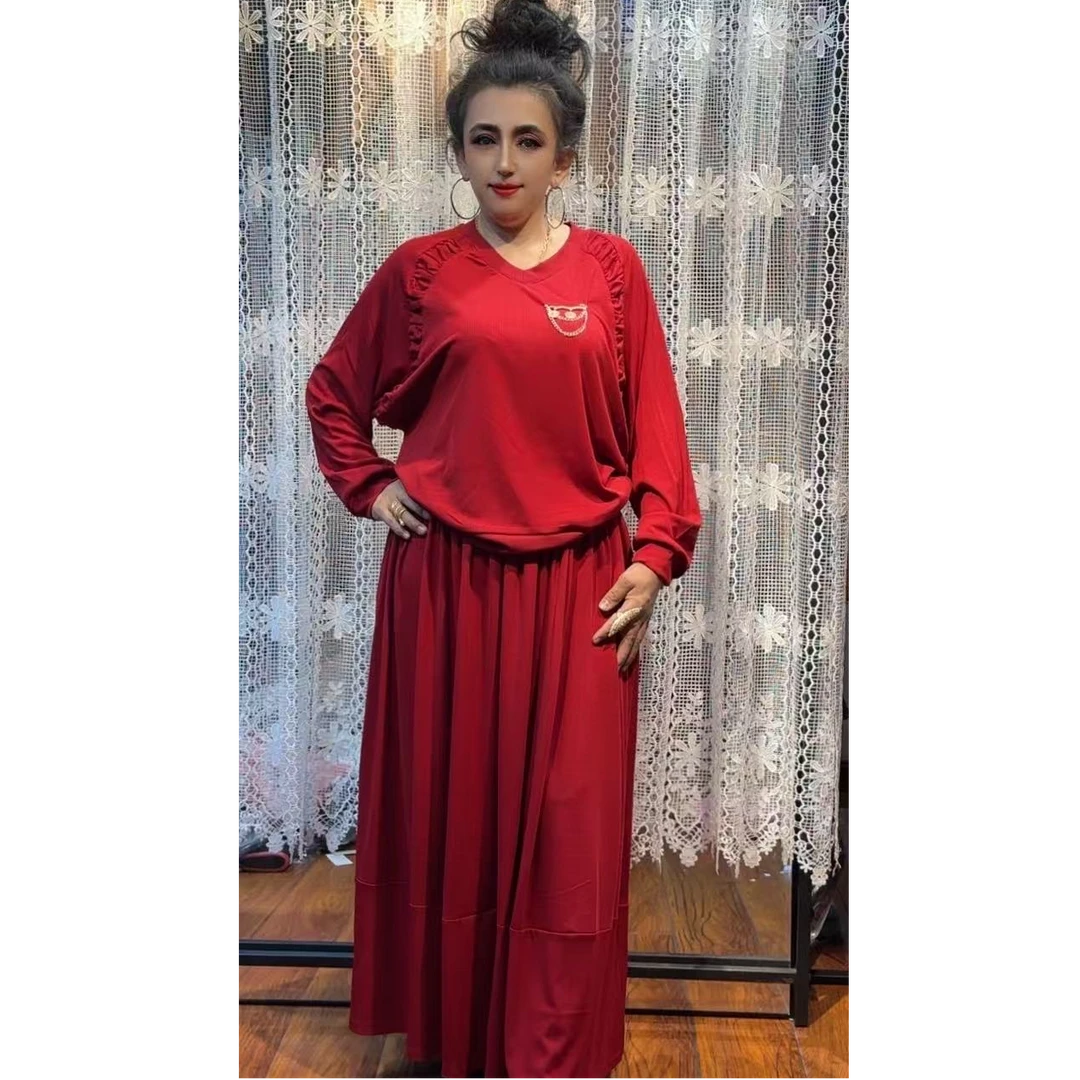 字母长袖不褪色T恤两件套绣花复古新中式中国风网红休闲时尚气质