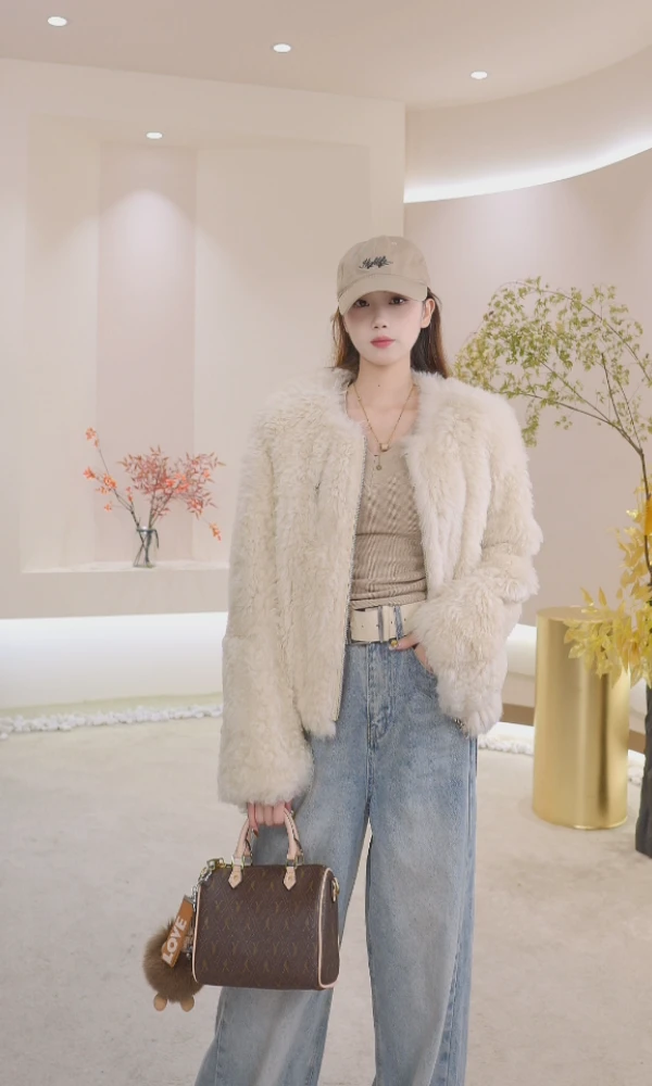 【UU专属】363海宁皮草托斯卡纳皮毛一体皮草外套显高百搭女士秋冬