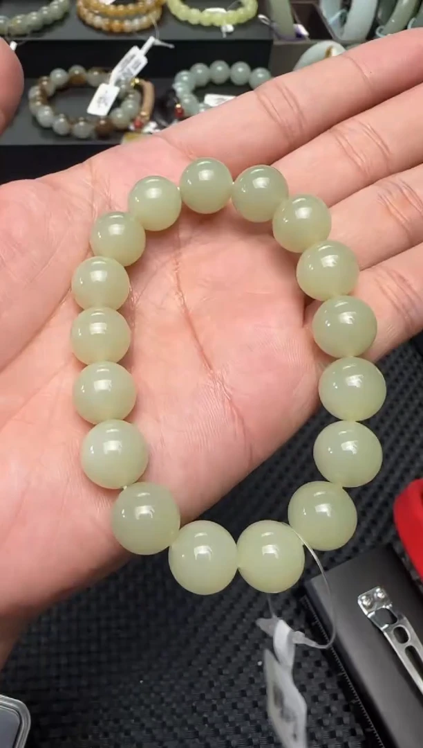 未镶嵌手串和田玉若羌黄口手串卡12