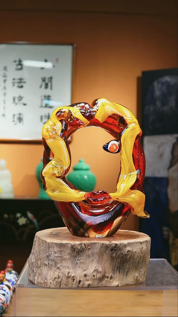 手工艺品琉璃穆牌人脸摆件新款