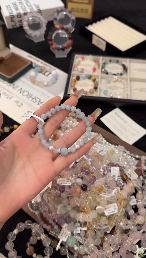 合金手链水晶海蓝宝x2254