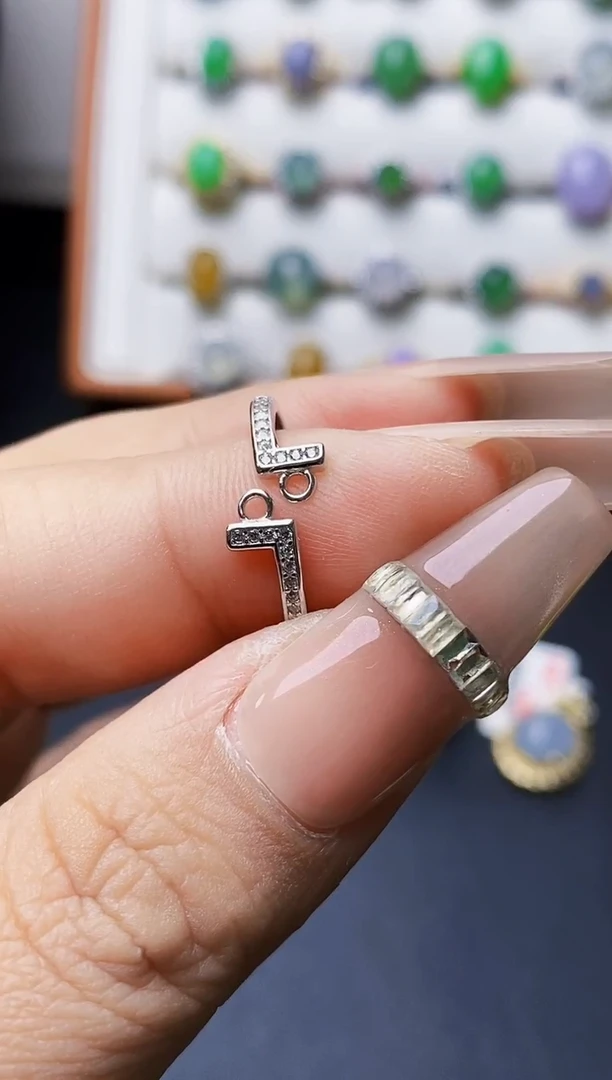 银S925镶嵌戒指翡翠3843