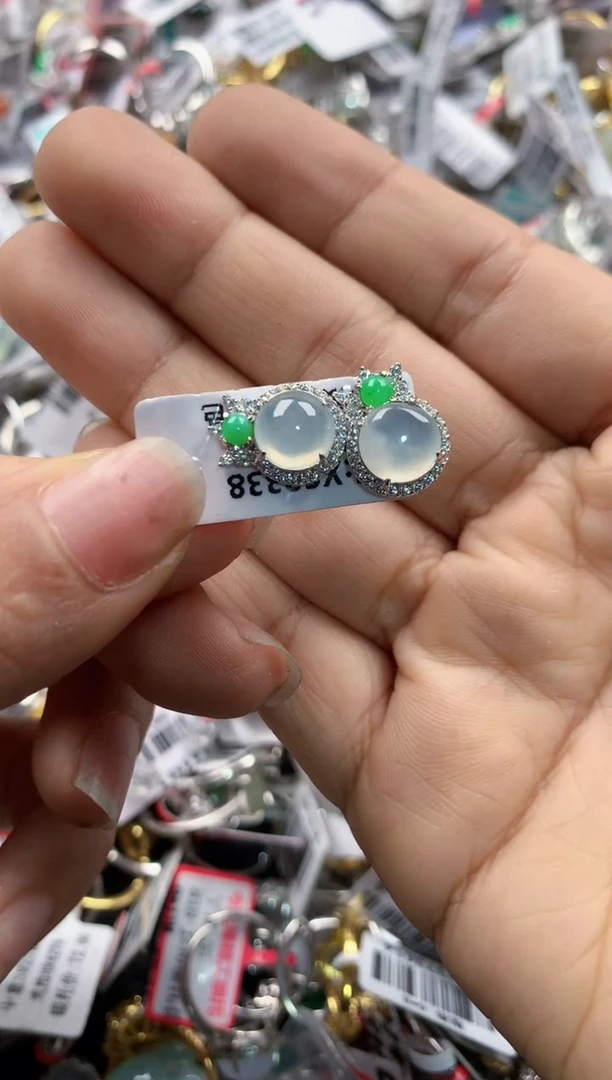 银S925镶嵌戒指翡翠。****心15    2