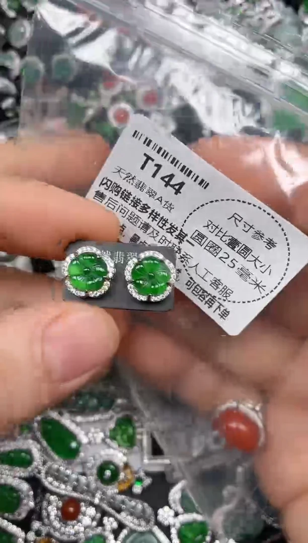 颈饰未镶嵌翡翠T144耳钉