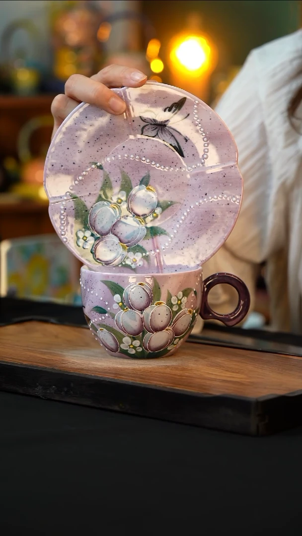 杯手绘心瓷陶瓷浮力