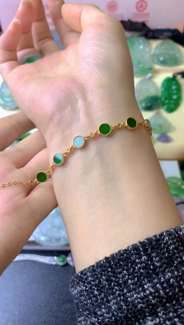 银S925镶嵌戒指翡翠在****哥手链