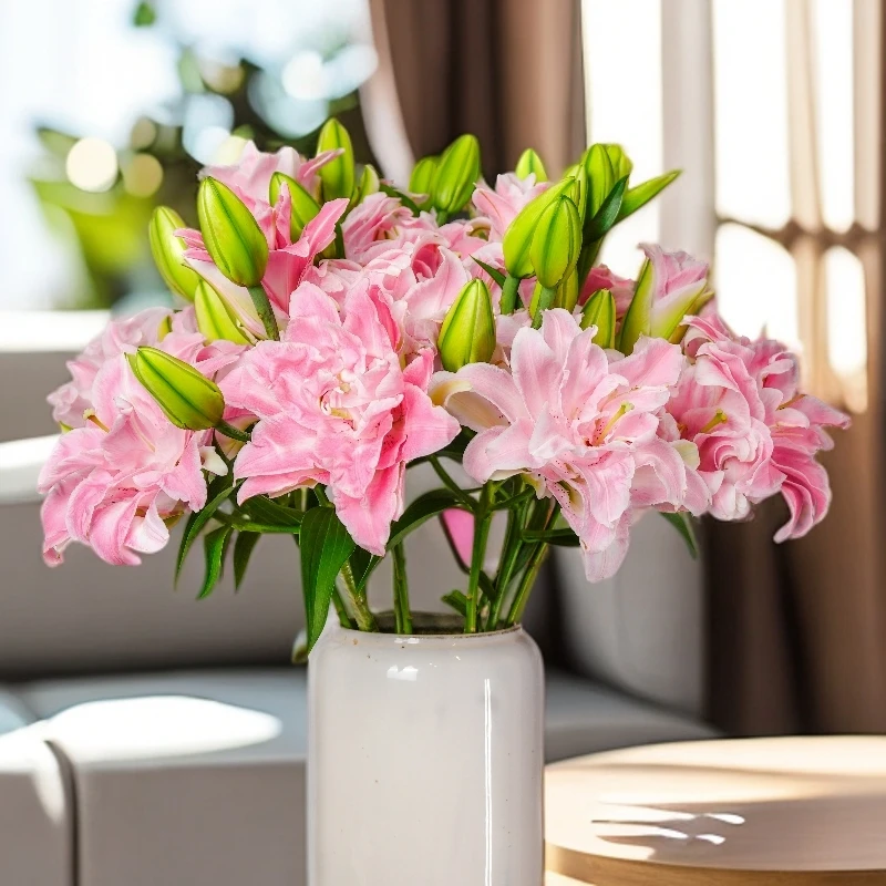 云南木木花卉魔法公主  清新淡雅重瓣百合花云南鲜切花瓶插鲜花