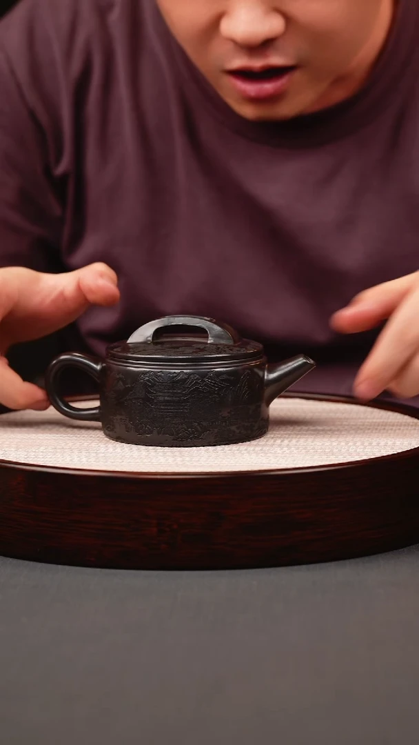茶壶紫砂石黄山水汉瓦