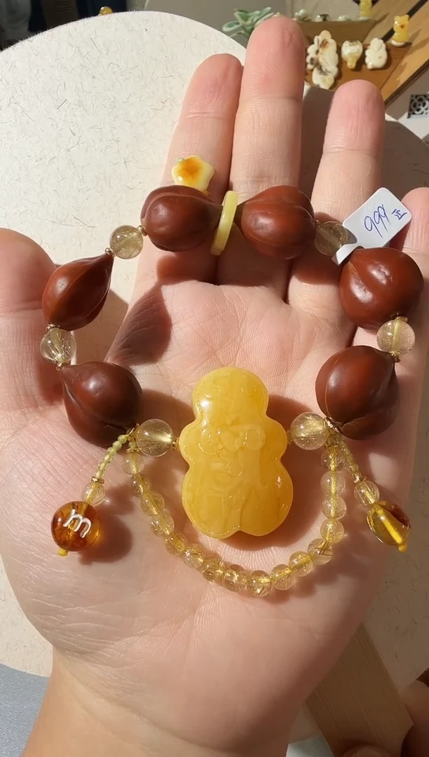 【闪购商品】蜜蜡手链未镶嵌蜜蜡姜饼人手链