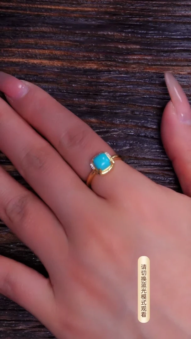 银S925镶嵌绿松石戒指多样性发货一件