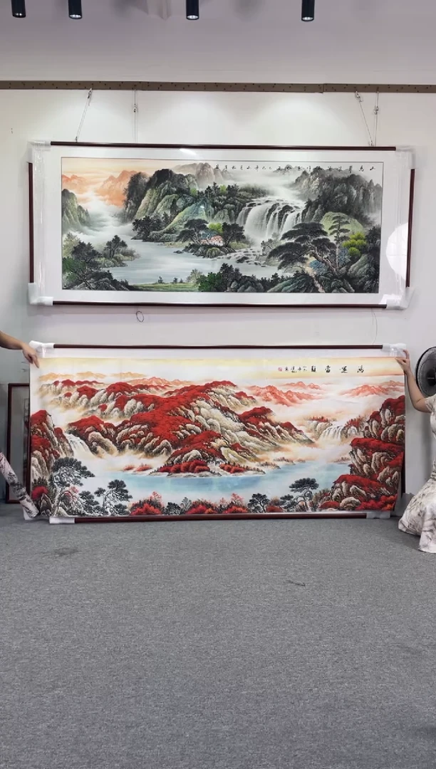 国画鸿运当头278*118手绘国画