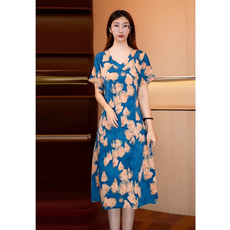 【蓝荷】新款显白遮肉连衣裙T