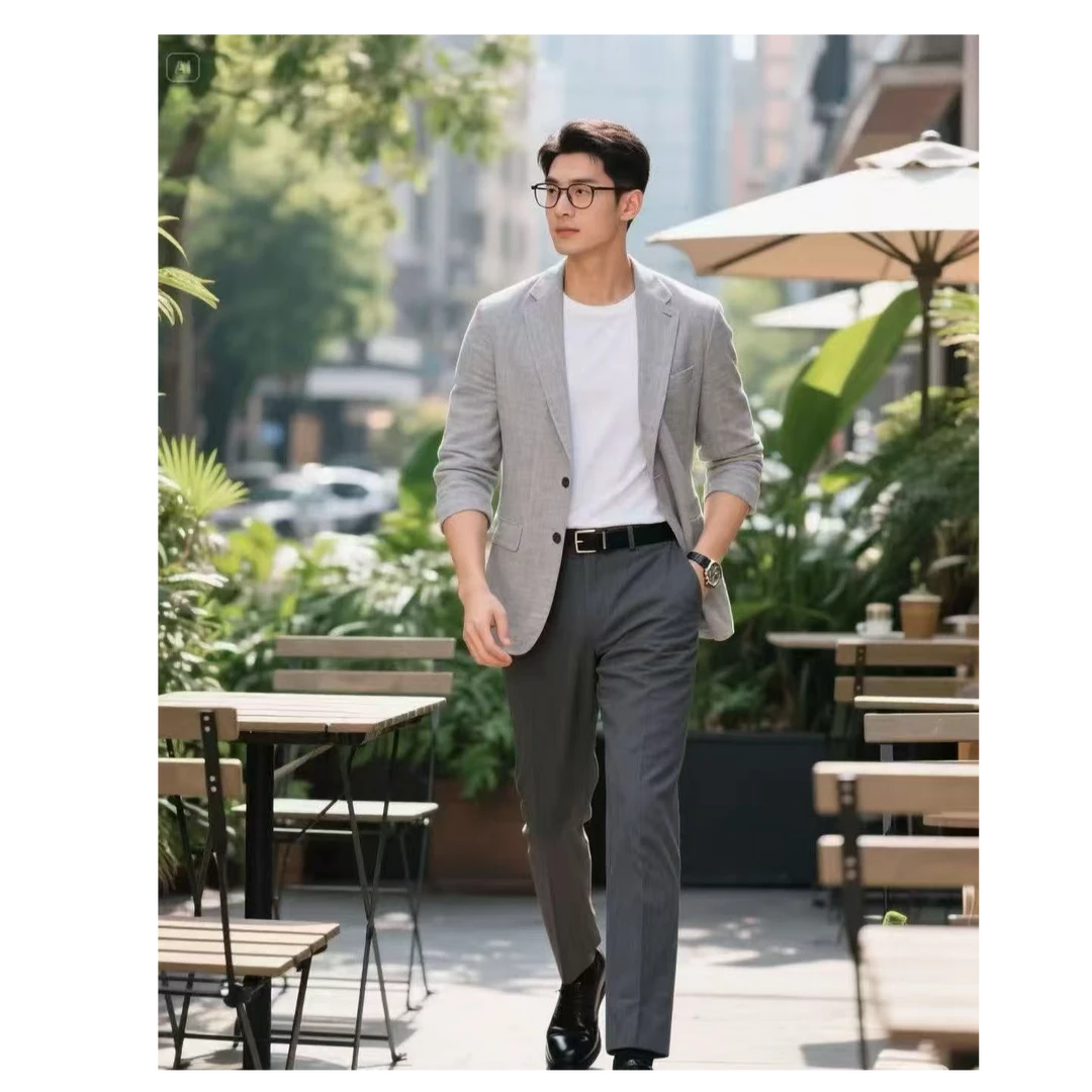 Q001-Q200男士新款高端 轻奢 时尚 百搭  柔软 弹力 直筒休闲裤