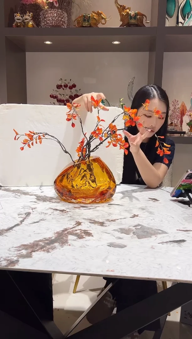 高级火山石琉璃花瓶