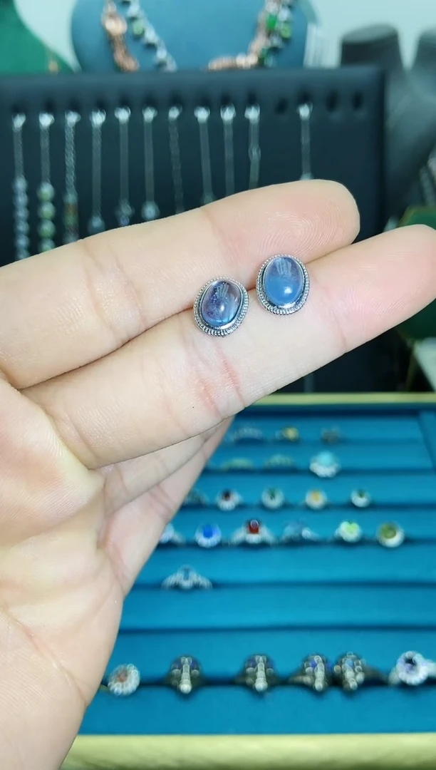 【闪购商品】海蓝宝石戒圈银S925镶嵌1121