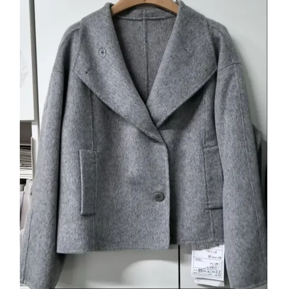 【李小瘦大码女装】短款时尚百搭羊绒韩版秋冬毛呢外套137