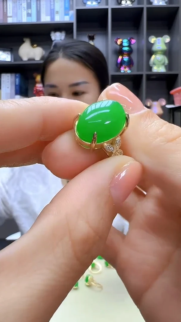 翡翠14K金镶嵌颈饰丹丹diy劲饰戒指