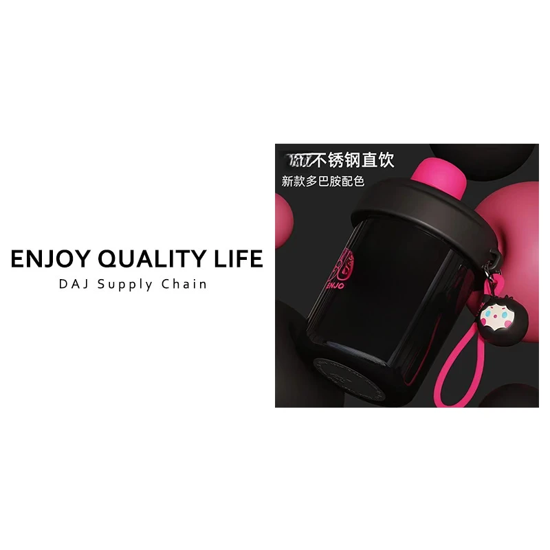 网红可爱便携式吸管保温杯防漏高颜值大容量食品级内胆波波杯