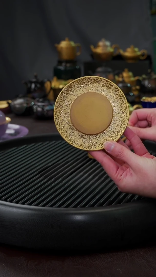 【闪购商品】杯【宜景窑紫砂鎏金】段泥杯碟