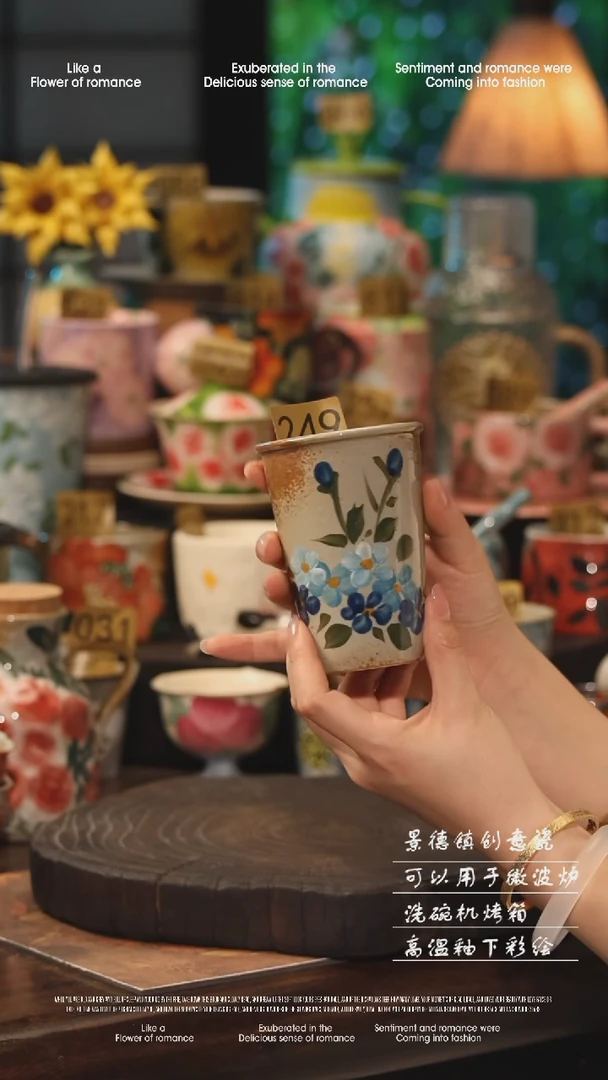 陶瓷景德镇高温釉下彩手工手绘款式