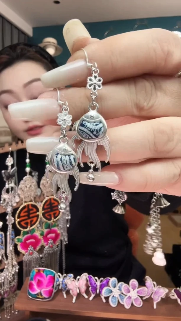 刺绣纯手工民族风刺绣耳环