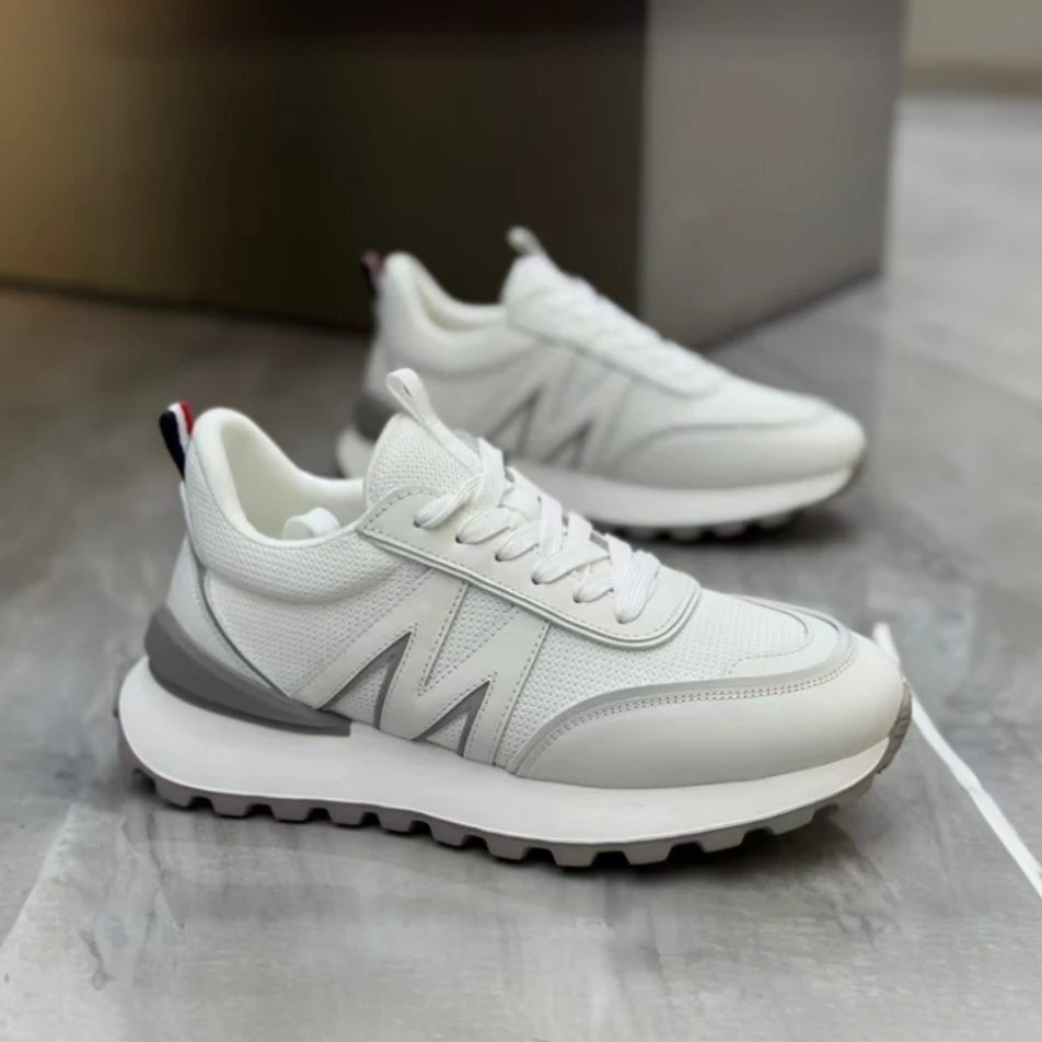 男士时尚拼皮休闲鞋122春夏款男士透气网面系带拼皮微增高休闲鞋