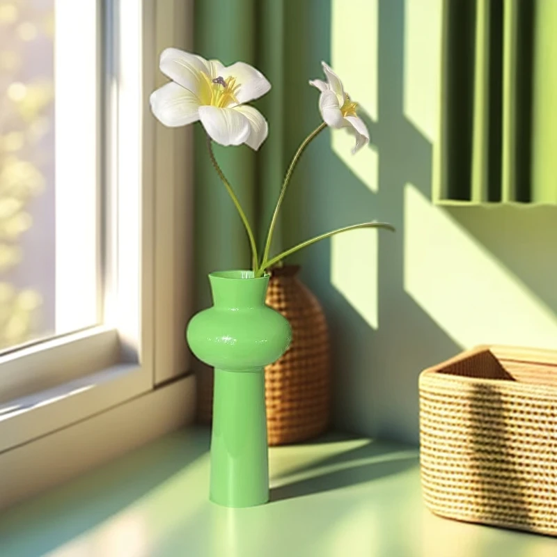 S外贸孤品绿色小中古花瓶花器